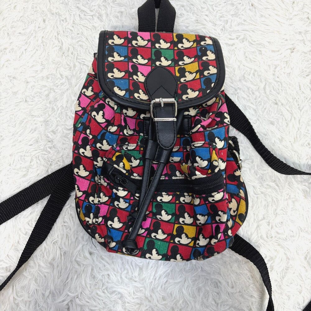 Vtg Mickey & Co. Mini Mickey Mouse Colorful Backpack Bag Tote